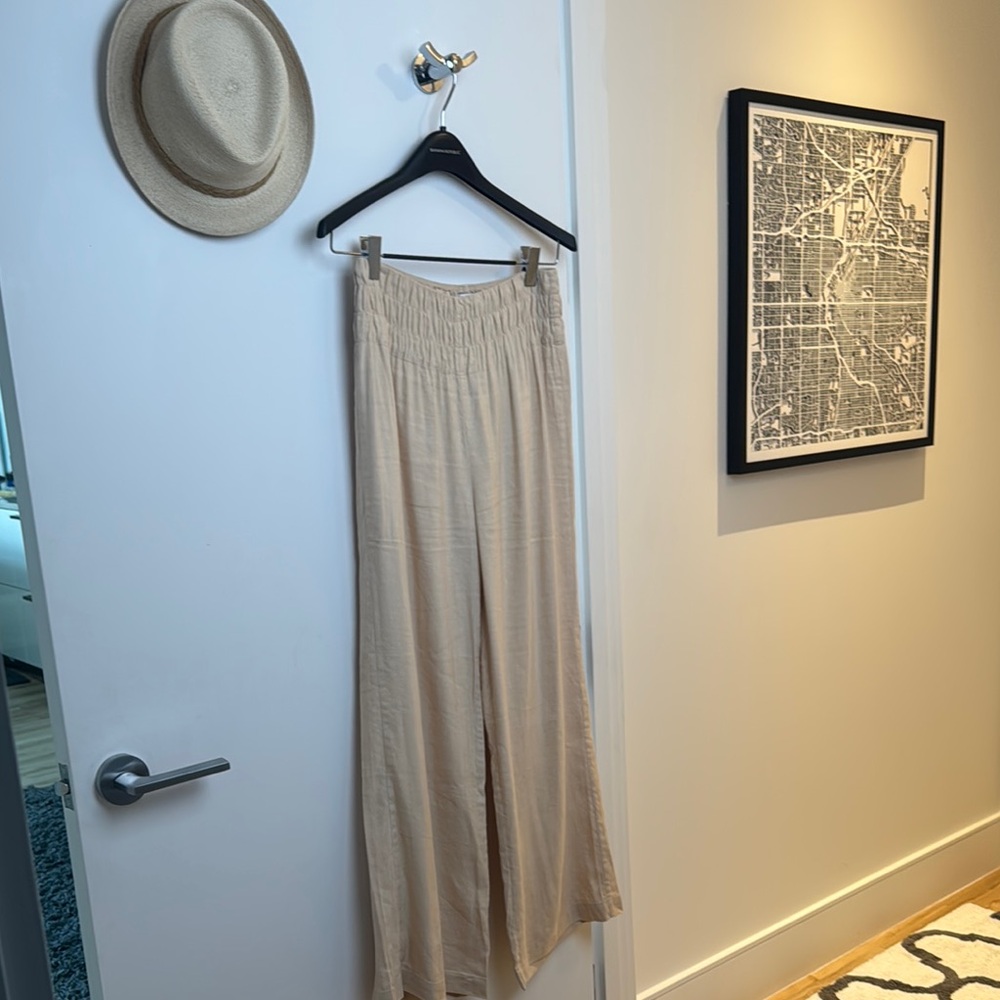 Linen-Blend Wide Leg Pants – Beachy Neutral, Vacay-Ready Vibes 🌴